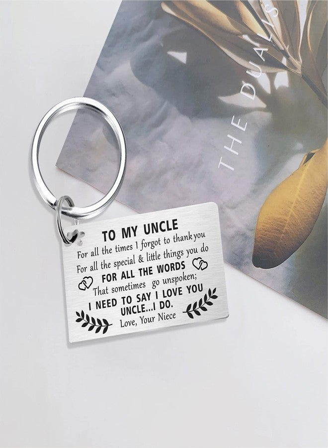 TANWIH Gifts for Uncle from Niece - I Love You Uncle Keychain - Uncles Birthday Christmas Fathers Day Keychain Gift from Niece - Image 3
